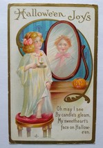 Halloween Postcard Original Stecher Ghost Boy In Mirror 226 A Embossed Fantasy - £37.43 GBP