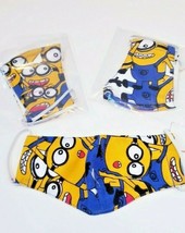 3 Pack Kid Handmade Face Cover Children Mask Custom Happy Minions Dave Tom New + - £7.49 GBP