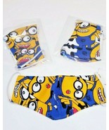 3 pack Kid HANDMADE FACE COVER Children MASK custom Happy Minions Dave T... - £7.40 GBP