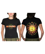 AUM Mujer Camiseta Brillo UV-Blacklight Neon Om Psychedelic Yoga Festiva... - $25.36