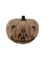 2004 Roman Inc. Etched Pumpkin Thanksgiving Pilgrims Décor - £14.85 GBP