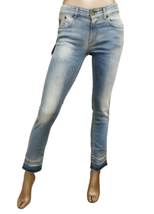 LOIS DENIM Femmes Jean Coupe Slim Solide Bleu clair Taille 28/34 - £70.52 GBP