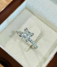 2.15Ct Princess Cut Simulated Diamond White Gold Plated Engagement Ring Size 5 - £105.55 GBP