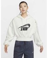 Nike Women&#39;s Oversized Cropped French Terry Pullover Hoodie FV7778-133 - $131.29 CAD
