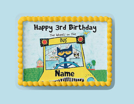 Wheels On The Bus Cat Birthday Cake Topper - £8.64 GBP