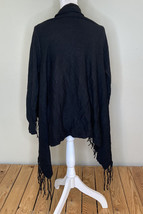 love tree NWT women’s fringe open front cardigan sweater size S black i10 - £16.28 GBP