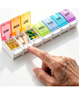 Safe”。Weekly Pill Organizer for Seniors, One-TouchEasy Open Vitamin Case... - $6.99