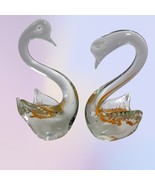 Pair of Vintage Murano Glass Hand Blown Bird Swan Duck Yellow Green and ... - $1,040.46 MXN