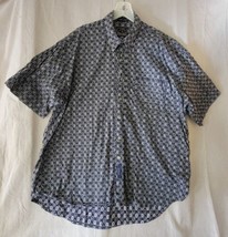 BD Baggies Button Up Mens Shirt Size XL Cotton Blue Paisley Short Sleeve - £10.26 GBP