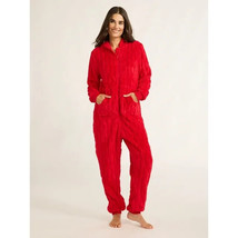 Joyspun Women&#39;s Hooded Jacquard Union Suit Red - Size Small (4/6) - $16.39