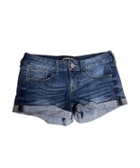 Express Jeans Women&#39;s Blue Denim Cuffed Shorts Size 0 Short - $24.45 CAD