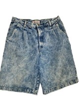 Vtg 90s Guess Jeans Acid Blue Denim High Waist Shorts Actual Sz 31&quot; USA Made - £38.83 GBP