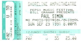 Paul Simon Ticket Stub September 29 1991 Mountain View California - £18.50 GBP