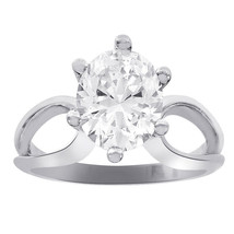 2.50 Carat Oval Cut Engagement CZ Ring 14K White Gold - £379.06 GBP