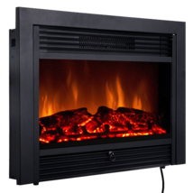 28.5 Inch Electric Fireplace Recessed with 3 Flame Colors - Color: Black - Size: - £426.18 GBP