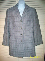Peter Nygard Black/White Plaid Basic Jacket - Size 4 - Euc! - £19.87 GBP
