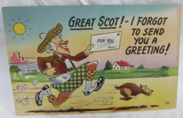 Comic Postcard 702 Great Scot! I Forgot To Send You A Greeting! Rush Letter - $2.96