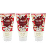 X 3~Bath &amp; Body Works JAPANESE CHERRY BLOSSOM Creamy Body Scrub 8 oz SEALED - $37.57