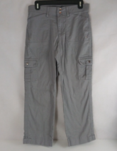 Lee Comfort Waist Stretch Women&#39;s Frost Gray Capri Cargo Pants Size 6 Pe... - $9.89