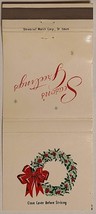 30 Strike Matchbook Cover Seasons Greetings Wreath Russell State Bank KS - $7.95