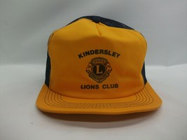 Kindersley Lions Club Hat Vintage K Brand Yellow Blue Snapback Trucker Cap - £16.05 GBP