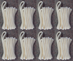 (8) WHITE Double Braided 3/8&quot; x 15&#39; HQ Boat Marine DOCK LINES Mooring Ro... - £40.56 GBP