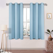 Bedroom Thick Drapes Panel 42 X 45 Inches Long, 2 Panels Light Blue Dwcn - £28.31 GBP