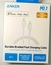 Anker 6ft Braided USB-C to Lightning Fast Charging Cable - White - £14.07 GBP