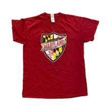 Maryland The Old State Line Red Graphic T-Shirt Unisex Size Medium Gildan - $10.00