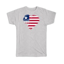 Liberian Heart : Gift T-Shirt Liberia Country Expat Flag Patriotic Flags Nationa - £14.38 GBP+