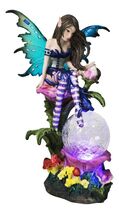 Ebros Butterfly Elf Pixie Fairy Sitting On Flower W/ LED Night Light Bal... - $638.64 MXN