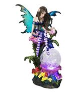 Ebros Butterfly Elf Pixie Fairy Sitting On Flower W/ LED Night Light Bal... - $636.73 MXN