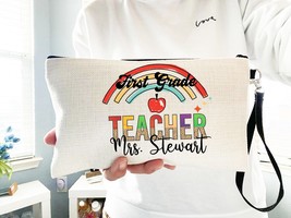 First Grade Teacher Bag, Custom Teacher Pencil Pouch, Back To School Gif... - £12.58 GBP