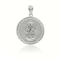 925 Sterling Silver Lord Ganesha Hindu Coin Pendant Necklace - £26.74 GBP+