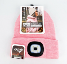 Night Scope Brightside Rechargeable LED Beanie by Night Scout New Pink Knit - £13.27 GBP