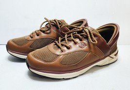 Zeba Hands Free Walking Shoes Mens 13 Brown Leather Mehs Slip On Low Top - $78.15 CAD
