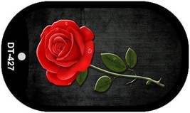 Rose Design Black Novelty Metal Dog Tag Necklace DT-427 - €13,74 EUR