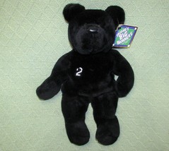 14&quot; Vintage 1999 Salvinos Big Bammers Jeter #2 Mlb Black Teddy Bear B EAN Bag - £7.07 GBP