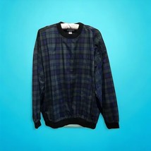 Vintage Izod Pullover Jacket Mens Extra Large Green Plaid Golf Wind Shir... - $24.74