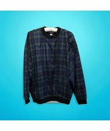 Vintage Izod Pullover Jacket Mens Extra Large Green Plaid Golf Wind Shir... - $24.74