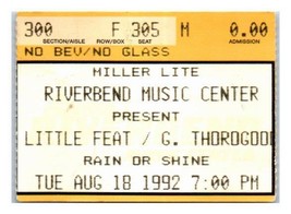 Little Feat George Thorogood Concert Ticket Stub August 18 1992 Cincinnati Ohio - £18.49 GBP