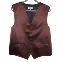 Men&#39;s XL Vesuvio Napoli Tuxedo Vest Brown Formal, Wedding, Prom Vest - $11.88