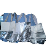 Lot of 4 Athleta sliver and white combination Reusable Shopping Bags - €14,31 EUR