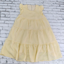 La Ven Dress Womens Small Yellow Tiered Ruffle Sleeveless Mini Prairie Boho - £19.30 GBP