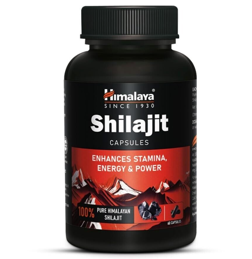 Himalaya Shilajit 60 caps - Superior Quality Resin for Boosting Energy Vitality