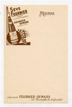 Fournier Demars Liqueur French Restaurant Menu Sheet 1960&#39;s - $11.88
