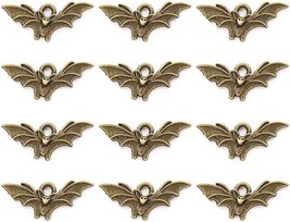 100 Bat Charms Animal Pendants Antiqued Bronze Vampire Findings Halloween Drops - £14.23 GBP