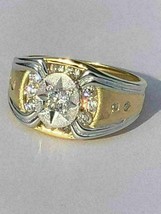 2Ct Round Cut VVS1 Diamond Engagement Band Ring 14K Two-Tone Gold Finish - £149.86 GBP