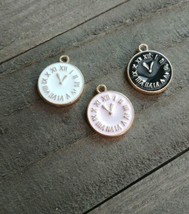 Clock Charms Gold Steampunk Pendants Enameled Pocket Watch Assorted Findings - £3.86 GBP
