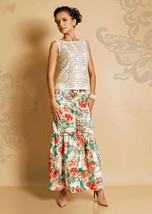 COTTON SKIRT PEASANT Skirt Long Skirt Floral Skirt European Button Down ... - £57.75 GBP
